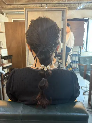 セミロング ヴェチカヘア京橋所属・脱白髪染め カミタニのヘアスタイル