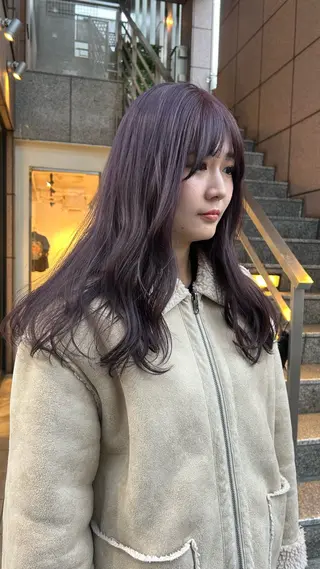 セミロング カラー じゅわっと暖色カラー 🍊Moemiのヘアスタイル