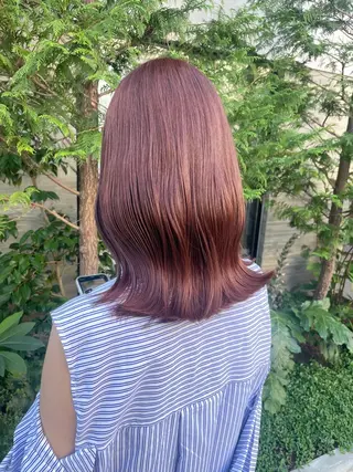 セミロング カラー 顔周りカット× 髪質改善【リョウ】のヘアスタイル