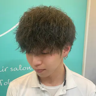 パーマ メンズ mana/メンズ/ ヘアセット/ブリーチのヘアスタイル