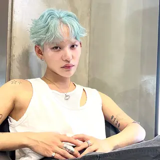 ショート カラー メンズ 岡田大志🇰🇷 中/韓メンズヘアのヘアスタイル