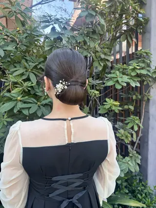 セミロング ヘアアレンジ 🎗️【ヘアセット 美眉】吉川玲🎗️のヘアスタイル