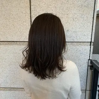 セミロング カラー まろやかカラー🤎 みなとまほのヘアスタイル