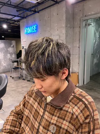 カラー パーマ メンズ 艶髪/透明感🪽 DISCO🪽のヘアスタイル