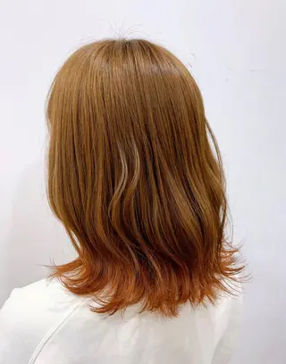 ミディアム カラー 脱白髪染め美容師 竹内涼乃のヘアスタイル