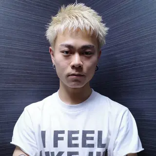 ショート カラー メンズ ハイトーン/パーマ/ メンズ / 櫻本🌐のヘアスタイル