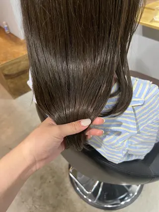 セミロング カラー akane/ボブ /オリーブ/ブラウンのヘアスタイル