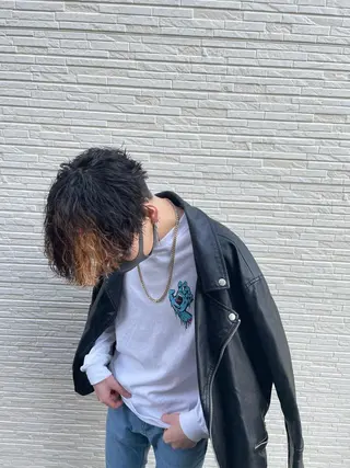 ショート カラー パーマ ヘアアレンジ メンズ キッズ SHUN メンズパーマのヘアスタイル