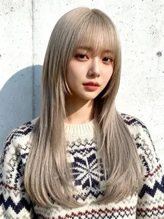 ミディアム カラー 韓国レイヤーカット 🫧大阪梅田レイヤーのヘアスタイル