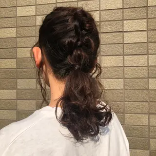 セミロング カラー ヘアアレンジ 🫧tomoka 透明感カラー🫧のヘアスタイル