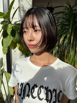 ショート カラー 似合わせカット レイヤー/ボブのヘアスタイル