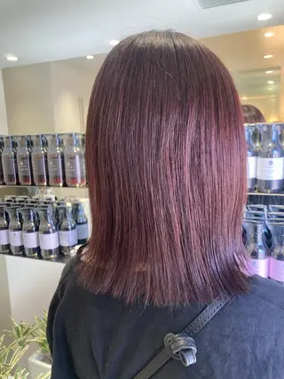 ミディアム カラー ヘアアレンジ オリーブ透明感カラー 表参道/MIKUのヘアスタイル