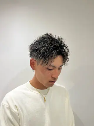 ショート カラー パーマ メンズ 【メンズ特化】金沢 /片町　髙木　功基のヘアスタイル