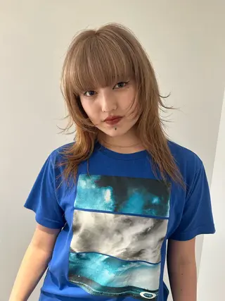 ロング カラー ケアパーマ/ケアブリ ーチdaisukeのヘアスタイル