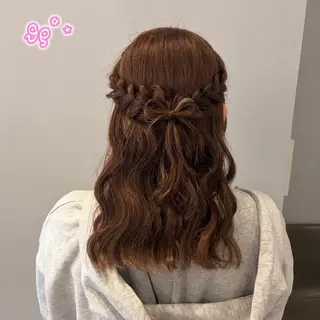 ヘアアレンジ 顔周り/ガーリー /ヘアメ/あつはのヘアスタイル