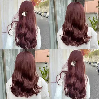 セミロング カラー グレージュ/透明感/ 韓国ヘア/RISAのヘアスタイル