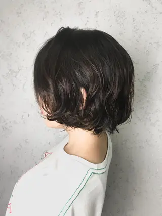 ショート カラー パーマ ヘアアレンジ 韓国ヘア✨グレージュ カラーasamiのヘアスタイル