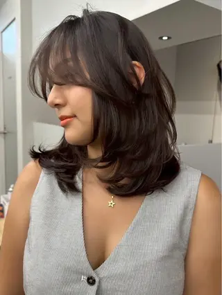 ミディアム カラー 韓国風/艶カラー/ 透明感/水野啓太のヘアスタイル