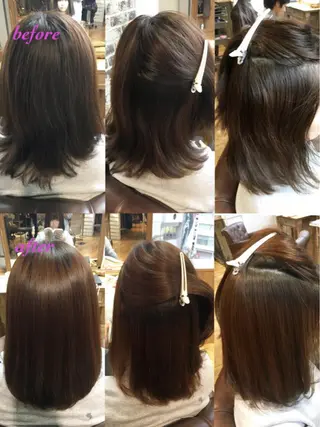 セミロング パーマ ブリーチ縮毛矯正/ デサキ ショウヘイのヘアスタイル