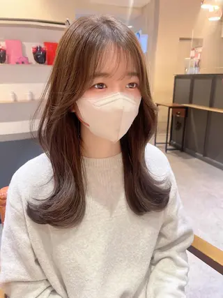 セミロング 奥田 蓮のヘアスタイル