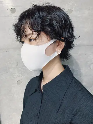 ショート パーマ ボブパーマコテ巻き風 パーマNo1深江秀平のヘアスタイル