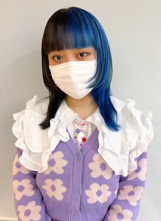 セミロング Kva所属・ウルフ/ハイトーン /髪質改善/AIRIのヘアスタイル