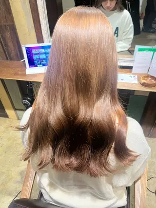 ロング カラー えんぐちとも／透明感 カラー／博多ボブのヘアスタイル