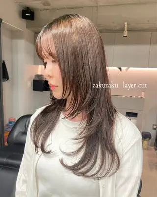 セミロング カラー 表参道/赤み無し 透明感 colorのヘアスタイル