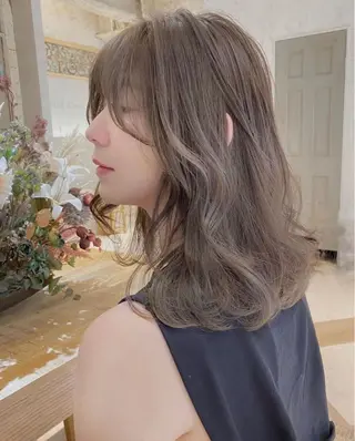 ミディアム カラー 水光艶カラー/ 艶ブリーチ/颯のヘアスタイル