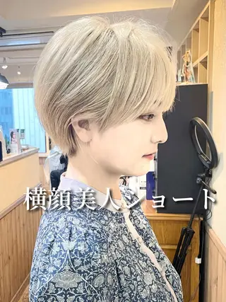 ショート ショートヘア くすみカラー、大場猛のヘアスタイル