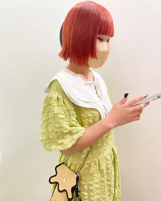 ミディアム カラー パーマ 💖美髪矯正💖 辻未侑のヘアスタイル