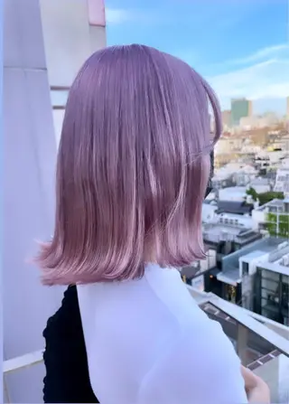 ミディアム カラー ハッシュカット レイヤー池袋のヘアスタイル