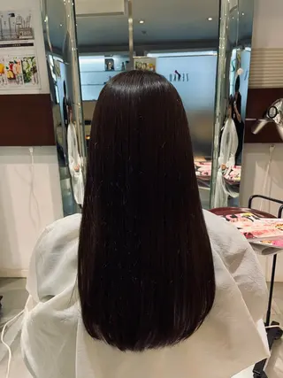 ロング コテ巻き風パーマ 藤澤　知彌のヘアスタイル