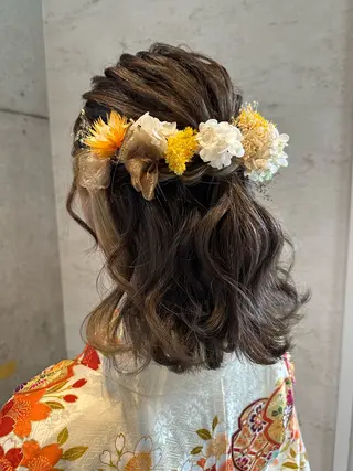 セミロング ヘアアレンジ 女性に人気♪ はやしほのかのヘアスタイル