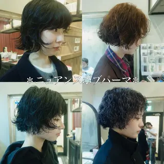 ショート パーマ コテ巻き風パーマ レイヤーカット ぱるのヘアスタイル