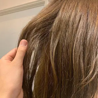 セミロング カラー 髪質改善カラー&TR 縮毛矯正/弱酸性矯正のヘアスタイル