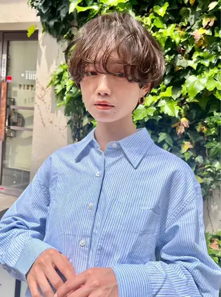 ショート パーマ レイヤー/暖色カラー /パーマ/落合 歩夢のヘアスタイル