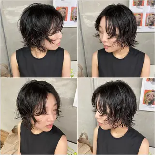 ショート カラー パーマ ヘアアレンジ BRUNTJET所属・MAEDA MADOKAのヘアスタイル