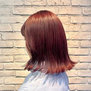 ミディアム カラー 韓国レイヤー 暖色カラー/さくらのヘアスタイル