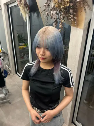 セミロング カラー 🌱ブリーチ・透明感 カラー/mapi🦭のヘアスタイル