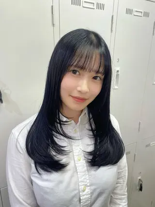 セミロング カラー 長妻莉央/縮毛矯正 髪質改善カラーのヘアスタイル