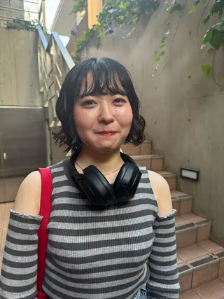 ショート コテ巻き風/ボブ パーマ🌼杉田 萌恵のヘアスタイル