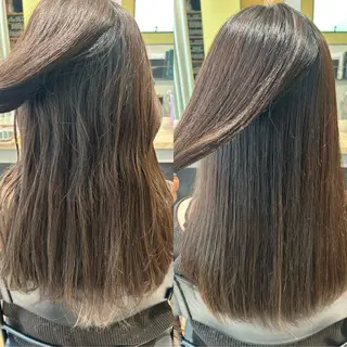 ロング パーマ hub hair レイヤー/透明感のヘアスタイル