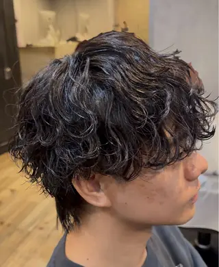 ショート パーマ メンズ メンズカット/パーマ 艶カラーTAIGA︎のヘアスタイル