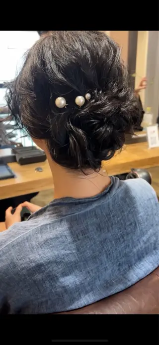 セミロング アレンジ/新宿 透明感カラー/ヤノのヘアスタイル