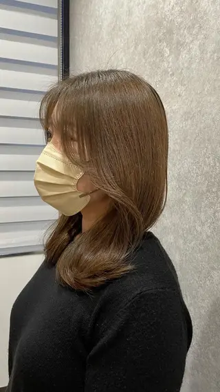 ミディアム カラー たなか りなのヘアスタイル