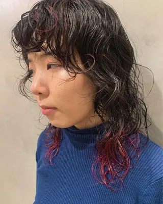 ミディアム カラー パーマ 優作 〜圧倒的信頼〜のヘアスタイル