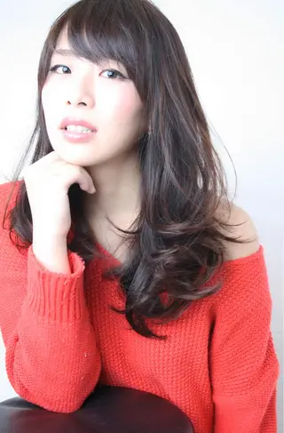 セミロング ロング カラー パーマ Lien所属・衣笠 雅俊のヘアスタイル