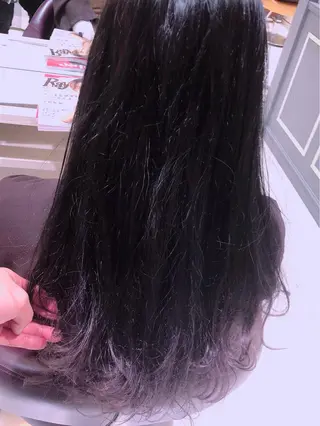 セミロング カラー 難しい髪質の縮毛矯正 高岡/射水/髪質改善のヘアスタイル