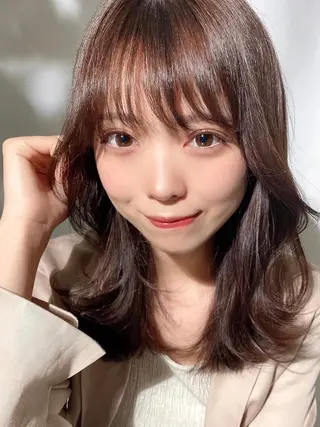 ミディアム 🧡くびれヘア/前髪 顔周り🧡久原結衣のヘアスタイル